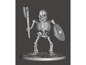 orco guerriero scheletro ascia scudo giochi 28mm base dnd in miniatura fantasia figura miniature ork cranio non-morti wargame wargames-giochi di guerra warhammer 3d print model - Mito3D