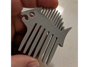 fish-shaped beard comb accessories accessory groom grooming salmon 3d print model - Mito3D