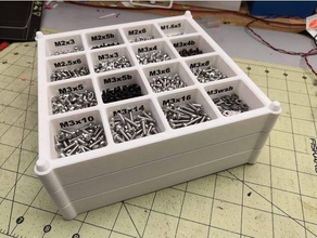 stackable parts trays tool holders boxes container hardware household organizer screws small storage 3d print model - Mito3D