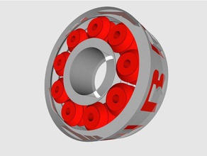 608 per la sostituzione dei cuscinetti di stampa placefully stampabile ingegneria fatto spazio skate cuscinetto spinner ruota 3d print model - Mito3D