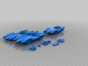 mach 5 like speed racers- remix bank coins badges car money sport toy transport 3d print model - Mito3D