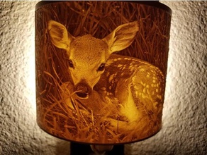 baby deer lithophane night light 2d Kunst fawn Natur nachtlicht wildlife 3d print model - Mito3D