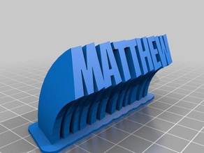 my customized sweeping 2-line name plate text office 3d print model - Mito3D