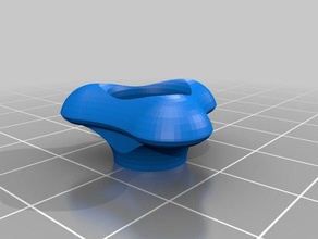 my customized smooth curvy star knob m5 hex head parts 3d print model - Mito3D