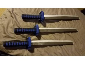childrens ninja sword katana tsuka tsuba costume cosplay prop weapon swords toy toys 3d print model - Mito3D