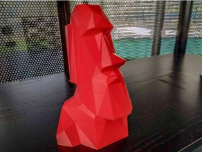 plus bas poly moai sculptures lowpoly 3d print model - Mito3D