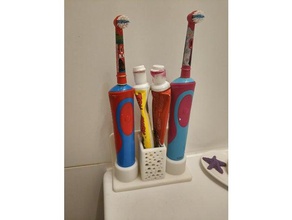 oral-b kids cepillo de dientes dual titular cuarto baño 3d print model - Mito3D
