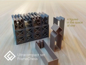 framechess jeu d'échecs compact le minimalisme minimaliste 3d print model - Mito3D