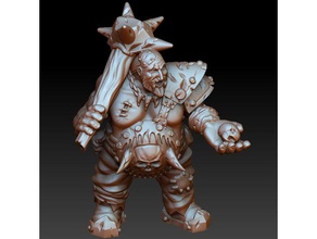 ogro mercenário criaturas fantasia miniatura tampo de mesa warhammer 3d print model - Mito3D