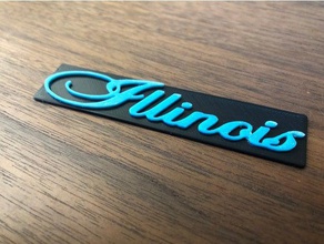 illinois licence plate signature models fusion 360 state svg 3d print model - Mito3D