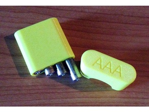 aaa-Batterie-Kasten mit vier aaa-Batterien tool Inhaber - Boxen aaa-Batterie Fall Halter 3d print model - Mito3D