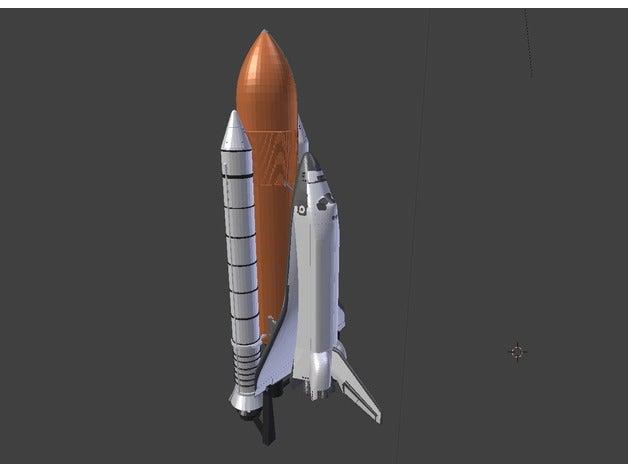 space shuttle dual extrusion vehicles color model rocket spaceship 3D print model - Mito3D