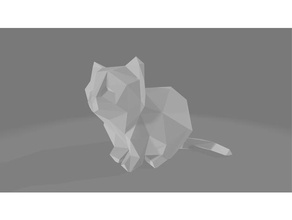 fat cat a los animales gatito baja poli mascota 3d print model - Mito3D