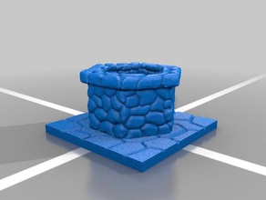 fantasy well cobblestone buildings structures aos dungeons dragons mordheim terrain wargame warhammer 3d print model - Mito3D