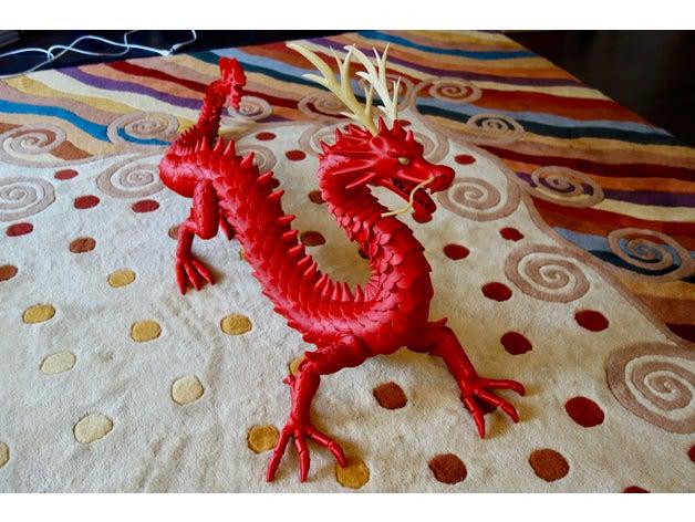 articulating lung dragon new tail tip creatures articulated ball joint 3D print model - Mito3D
