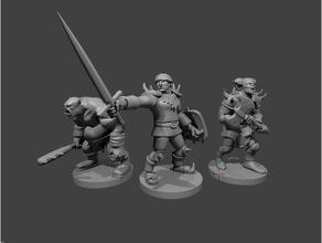 three orc stooges toys games dnd orcs 3d print model - Mito3D