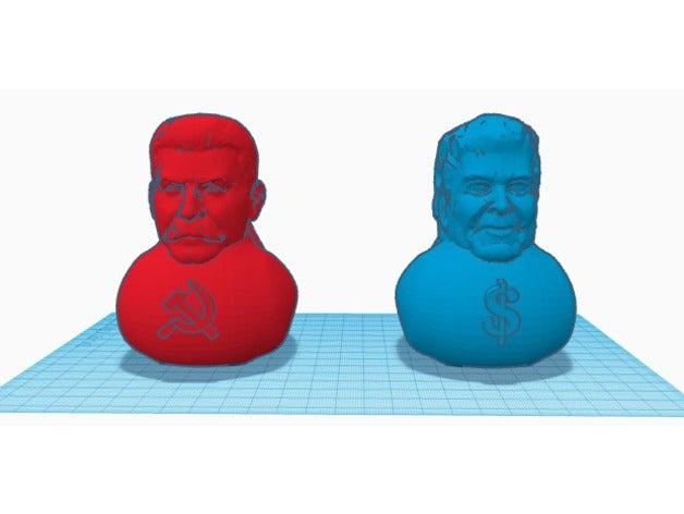 capitalista, comunista pato adereços captialism captialist comunismo joseph stalin ronald reagan patinho de borracha 3D print model - Mito3D