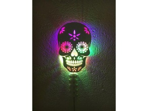 calavera kafatası ışık dekor ortam dekorasyon Cadılar Bayramı led şerit Meksika Meksikalı rgb 3d print model - Mito3D