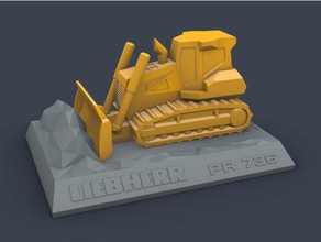 pr 736 inşaat oyuncaklar Buldozer paletli ekipman liebherr traktör 3d print model - Mito3D