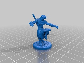 tabaxi monk toy game accessories 28mm dnd miniature pathfinder 3d print model - Mito3D