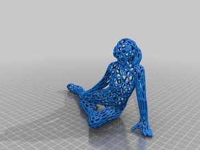girl sitting voronoi remix sculptures 3d print model - Mito3D