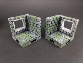 taglio-pietra finestra quadrata angolo segmenti giocattolo gioco accessori dnd piastrelle dungeon miniature nsfw openforge openforge2 pathfinder rpg da tavolo terreno 3d print model - Mito3D