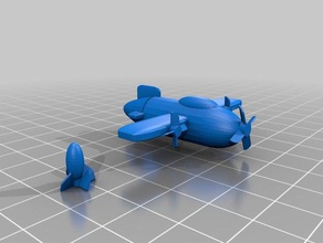 avión de la bomba ingeniería 3d print model - Mito3D