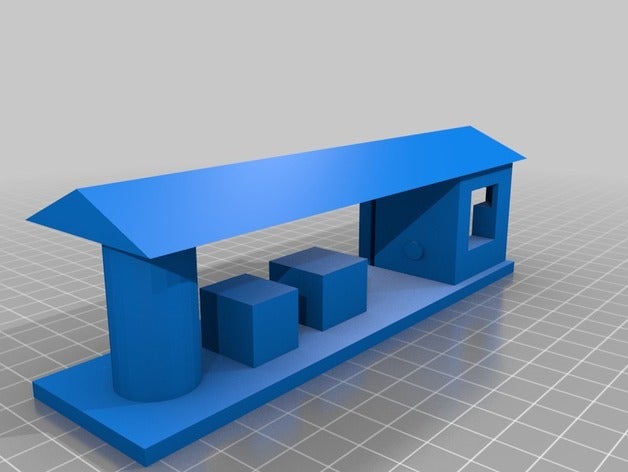 freight station 3d printing hgyuras2 model train 3D print model - Mito3D
