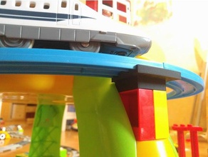 tomy tracks duplo bricks mounting adapter construction toys created freecad lego plarail thomas train track 3d print model - Mito3D