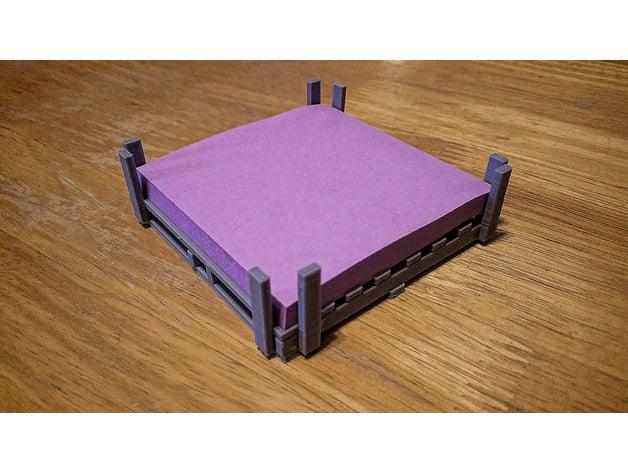 wooden pallet sticky note holder household 3D print model - Mito3D