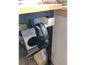 headphone stand under desk organization headphones holder 3d print model - Mito3D