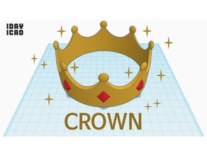 1day 1cad crown costume 1day1cad accessory fashion gold gorgeous head king 3d print model - Mito3D