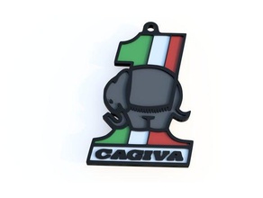 cagiva keychain signs logos bike italy keyring moto motorbike motorcycle 3d print model - Mito3D