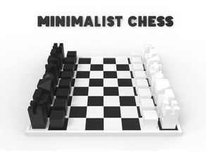 minimalista de xadrez tabuleiro peças jogo pequeno 3d print model - Mito3D
