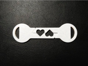 couple trousseau de clés porte-clés ambigram cadeau l'amour la st-valentin 3d print model - Mito3D