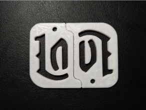 l'amour ambigram trousseau de clés porte-clés couple cadeau la st-valentin 3d print model - Mito3D