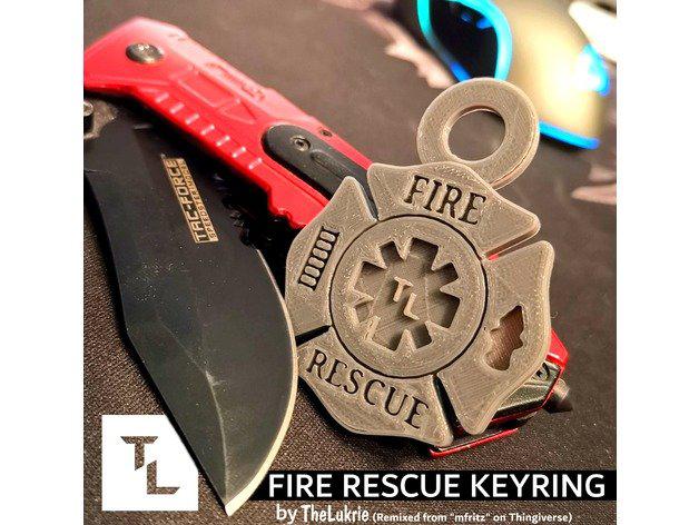 Feuerwehr-Malteserkreuz-Sterne-Leben-keyring-remix Schlüsselanhänger 3d-Schlüsselanhänger ems emt feuerwehr Feuerwehrmann zu werden key chain nsfw thelukrie 3D print model - Mito3D