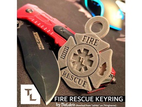 Feuerwehr-Malteserkreuz-Sterne-Leben-keyring-remix Schlüsselanhänger 3d-Schlüsselanhänger ems emt feuerwehr Feuerwehrmann zu werden key chain nsfw thelukrie 3d print model - Mito3D