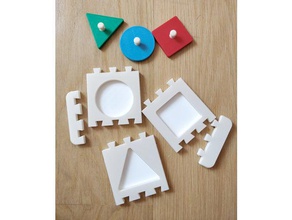 premier puzzle système montessori puzzles bébé 3d print model - Mito3D
