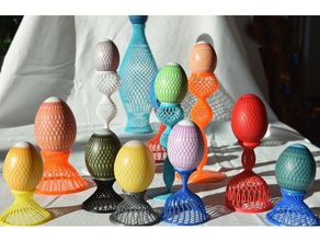 easter egg holder group 2 art stand 3d print model - Mito3D