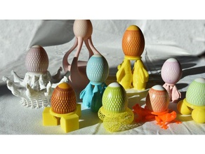 5 Paskalya yumurta tutucu grup sanat standı 3d print model - Mito3D