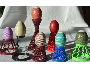 3 Paskalya yumurta tutucu grup sanat standı 3d print model - Mito3D