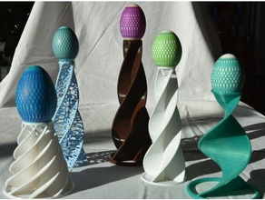 easter egg holder group 4 art stand 3d print model - Mito3D