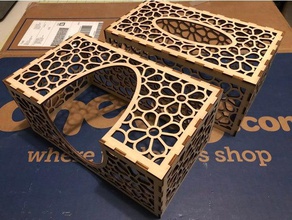 laser-cut tissue-box Dekor floral kleenex kleenex-box lasercut laser-cutter 3d print model - Mito3D