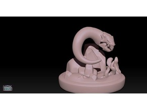 skull eel mini creatures dd miniature tabletop gaming 3d print model - Mito3D
