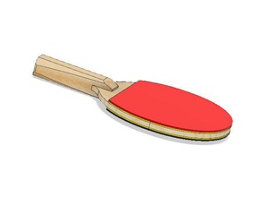 multi-material ping pong paddle sport outdoors multimaterial 3d print model - Mito3D
