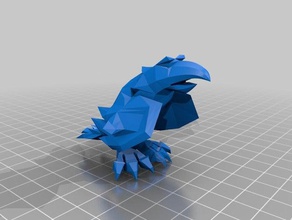lopoly raven Tiere Vogel 3d print model - Mito3D