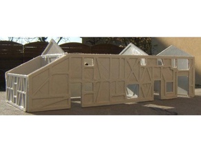 ferme bressan colombage maison de l'architecture&eacutechelle échelle-n n-échelle des bâtiments les structures bressane colombages 3d print model - Mito3D