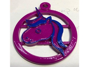 unicornio bolsa de etiqueta llaveros clip la 3d print model - Mito3D