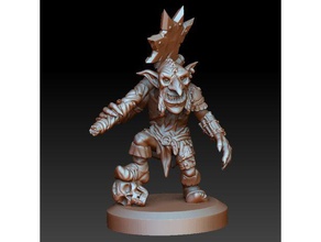 goblin Schächter Kreaturen Axt dnd fantasy der Miniatur scull Schädel Gesicht tabletop warhammer Krieger 3d print model - Mito3D